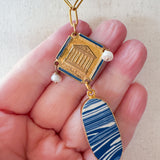 Repurposed Vintage French Madeline Charm Gemstone Necklace