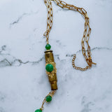 Repurposed Spent Bullet Casing Gold Necklace