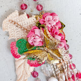 Rose Repurposed Vintage Statement Necklace