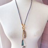 Boho Skeleton Key Lariat Charm Necklace