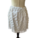 White Fringe Skirt, Boho Beach Cover up