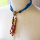 OOAK Boho Bandana Charm Necklace
