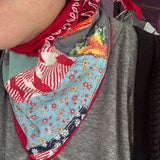 Western Boho Repurposed Shabby Chic Vintage Bandana Head Scarf