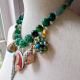 Colorful Eclectic Statement Cameo Necklace