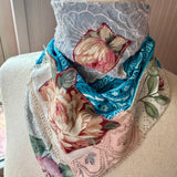One of a Kind Vintage Patchwork Bandana Scarf | Shabby Chic Head Scarf | Upcycled Boho Neckerchief