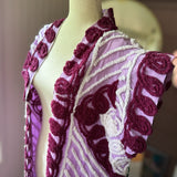 Boho Purple Peacock Chenille Boho Kimono Duster