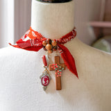 OOAK Boho Bandana Charm Necklace
