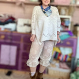 Boho Lace Cropped Bloomers, Lounge Pants