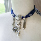 OOAK Boho Bandana Charm Necklace