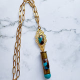 Repurposed Spent Bullet Casing Gold Necklace
