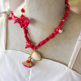 Boho Bandana Charm Necklace/Wrap Bracelet One of a Kind