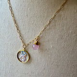 Floral Vintage Embroidered Charm Necklace, Handmade Sentimental Jewelry