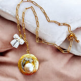 OOAK Gold Locket Charm Necklace