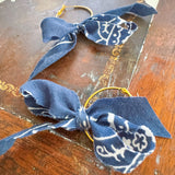 Repurposed Vintage Bandana Fringe Hoop Earrings