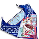 One of a Kind Vintage Patchwork Bandana Scarf | Shabby Chic Head Scarf | Upcycled Boho Neckerchief