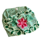 Green Floral Chenille Cowl  Scarf