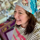 One of a Kind Vintage Patchwork Bandana Scarf | Shabby Chic Head Scarf | Upcycled Boho Neckerchief