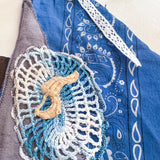 Western Boho Repurposed Shabby Chic Vintage Bandana Head Scarf