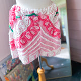 Pink Floral Shorts, Boho Beach Cover up
