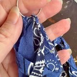 Repurposed Vintage Bandana Fringe Hoop Earrings