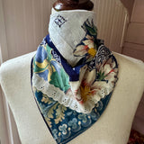 One of a Kind Vintage Patchwork Bandana Scarf | Shabby Chic Head Scarf | Upcycled Boho Neckerchief