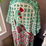 Boho Peacock Chenille Kimono Duster