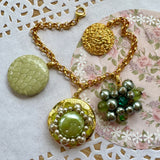 Green Locket Charm Bracelet