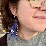 Repurposed Vintage Bandana Fringe Hoop Earrings