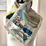 ‘60’s Fabric Patchwork Snap Front Scarf