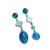 Answered Prayers Repurposed Vintage Gemstone Dangle Earrings