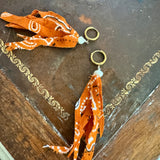 Repurposed Vintage Bandana Fringe Dangle Earrings