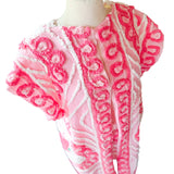 Boho Pink Peacock Chenille Boho Kimono Duster