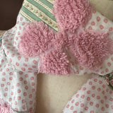 Repurposed Pink and Green Floral Vintage Chenille Patchwork Scarf