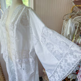 Boho White Lace Kimono Duster| Drawstring Kimono