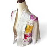 Boho Shawl Collar Bell Sleeve Floral Jacket | Upcyled Chenille Cardigan Coat