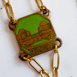 Repurposed Vintage French Charm Gemstone Necklace