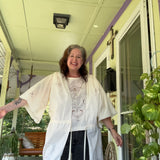 Embroidered Kimono Duster| Drawstring Kimono