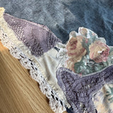 One of a Kind Vintage Patchwork Bandana Scarf | Shabby Chic Head Scarf | Upcycled Boho Neckerchief