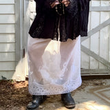 Whimsical Lace Skirt | Lace Maxi Skirt | One of a Kind Vintage Lace Skirt | Upcycled Cottagecore Boho Clothing