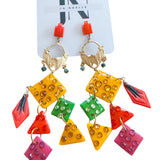 Colorful Statement Repurposed Vintage Handmade Earrings