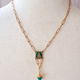 Repurposed Vintage French Invalide Charm Gemstone Necklace