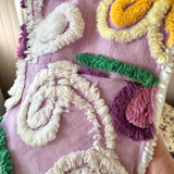 Purple Floral Vintage Chenille Patchwork Scarf