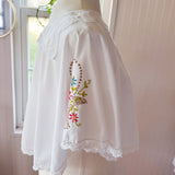 Embroidered Capelet | White Floral Shrug