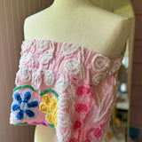 Pink Boho Romantic Floral Tube Top Crop Top