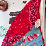 Western Boho Repurposed Shabby Chic Vintage Bandana Head Scarf