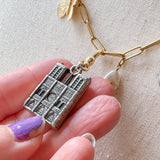 OOAK Gold Instant Charm Collection Necklace, Hand Charm, Catholic Charm