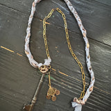 Boho Skeleton Key Chicken Charm Necklace