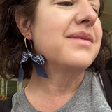 Repurposed Vintage Bandana Fringe Hoop Earrings