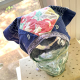 One of a Kind Vintage Patchwork Bandana Scarf | Shabby Chic Head Scarf | Upcycled Boho Neckerchief