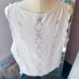 Pink Floral Embroidered Sleeveless Top